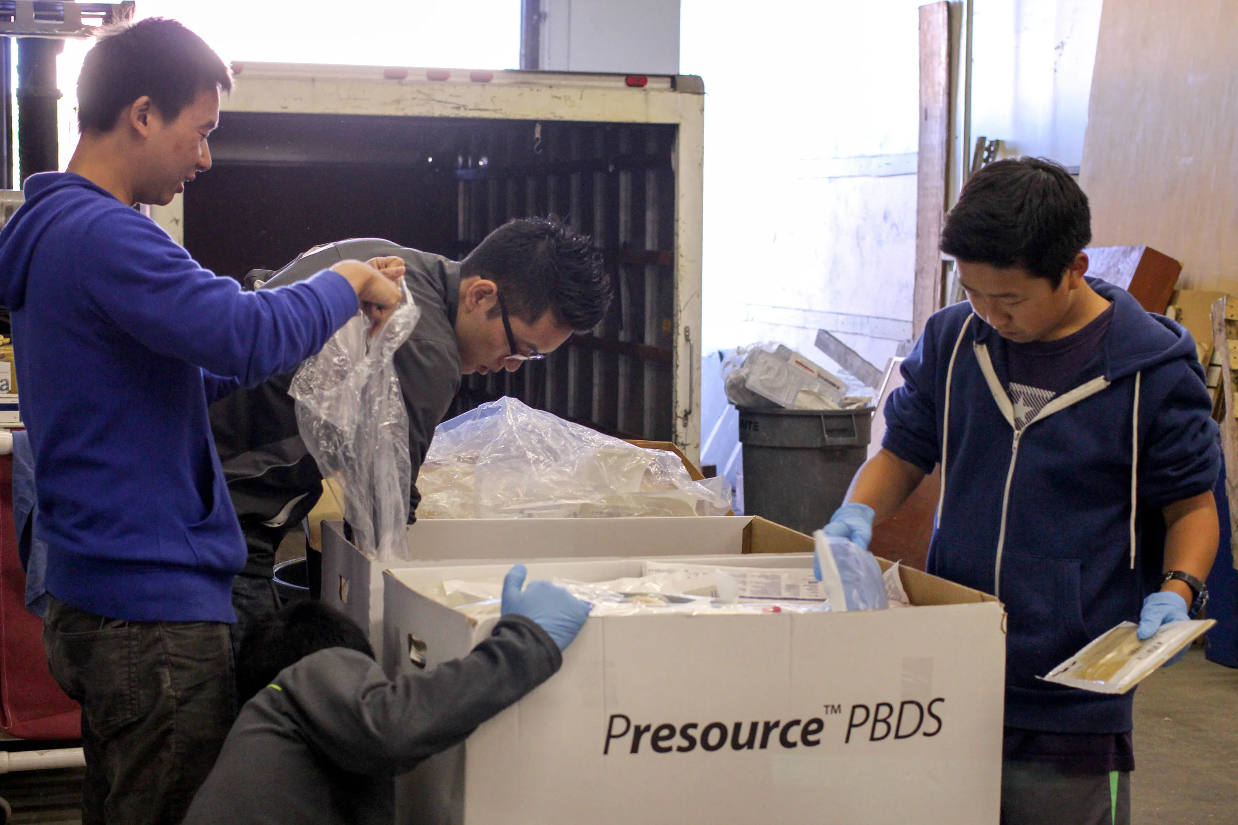 Some of the boxes were pretty big compared to the other ones, but no problem! Our diligent workers quickly and accurately put those supplies right where they needed to be. 'Nuff said.