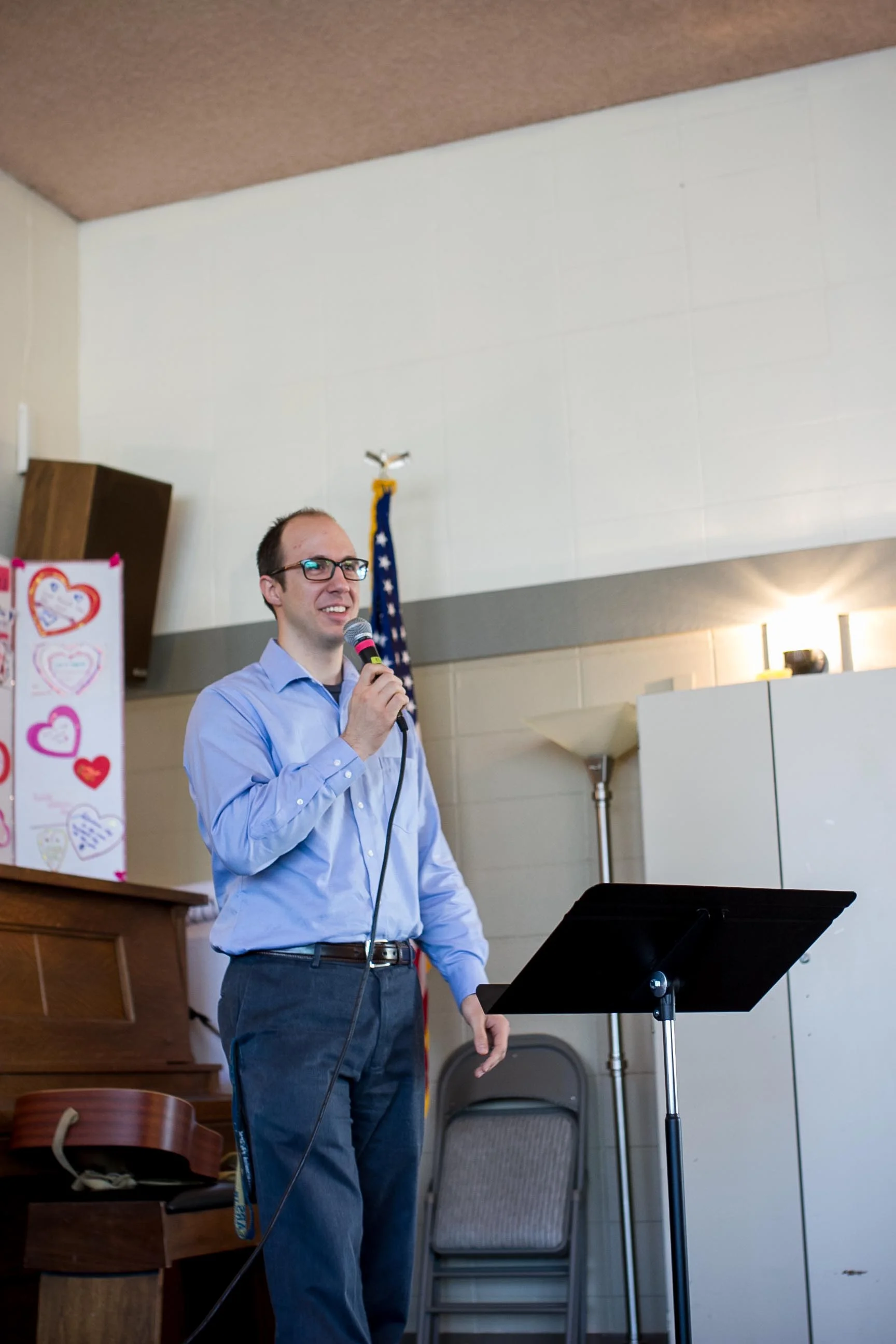 Afterwards, Sam gave a message about how nothing can separate us from God's love, and that God is waiting for each one of us to respond to His love for us and turn back to Him.