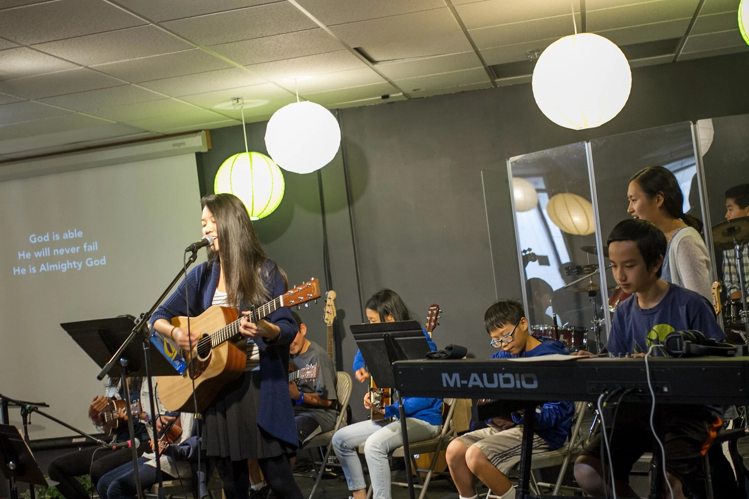 For the final act, our students performed the song "God Is Able." Our band featured all of our instrumentals teams: bass guitar, acoustic guitar, keys, drums, and...
