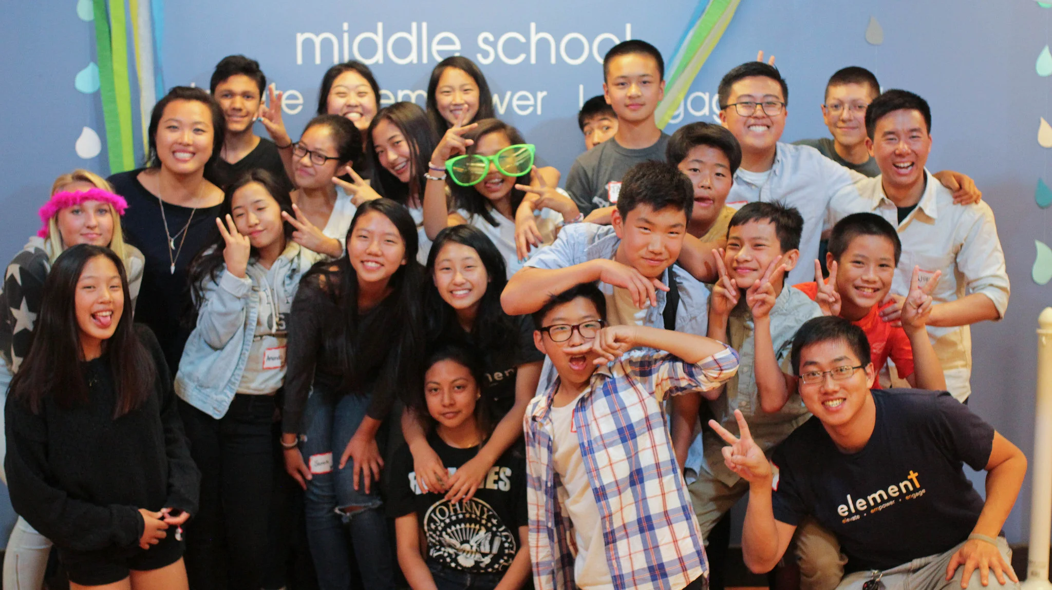The 8th graders took a group photo. Can you guys believe you're 8th graders now?