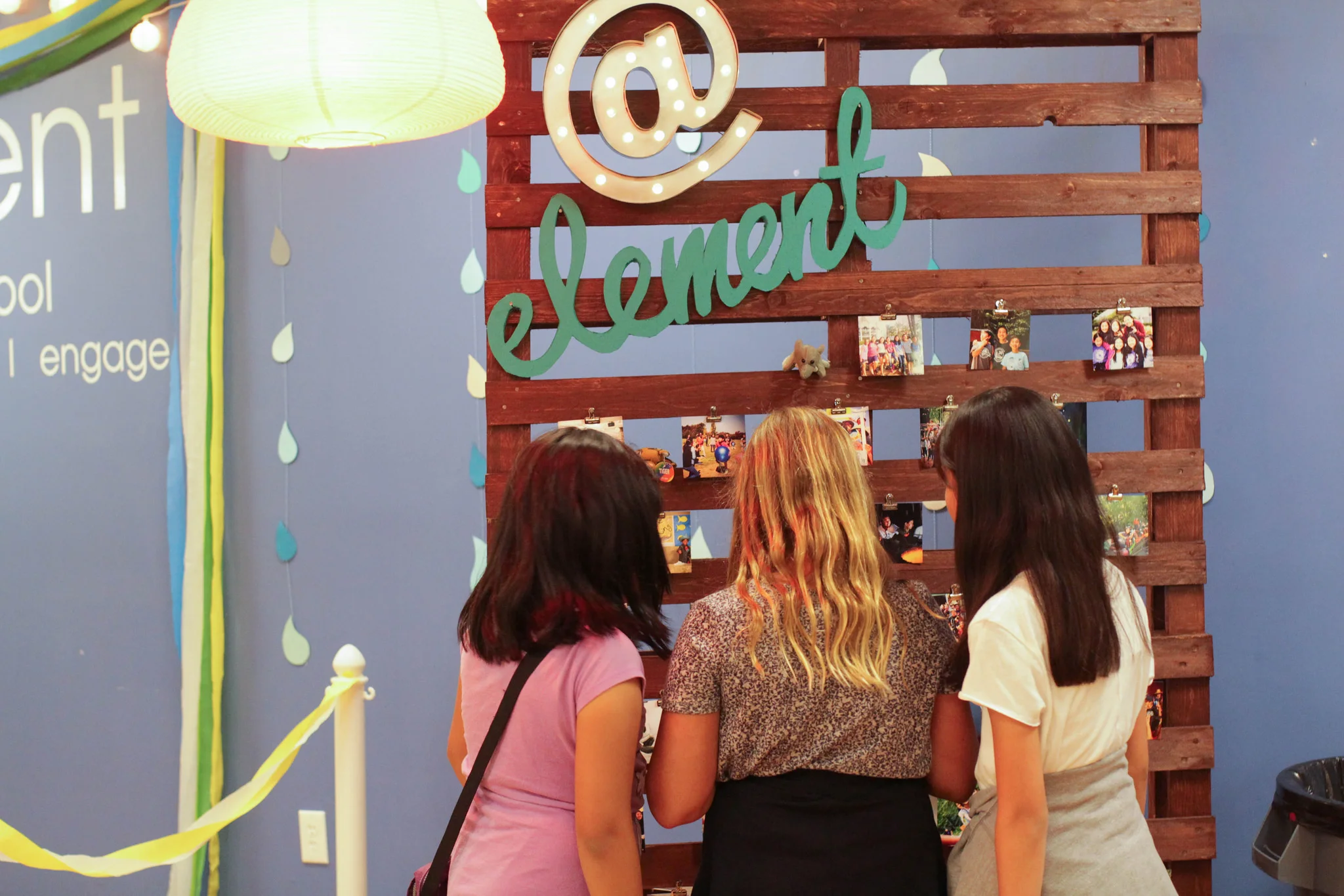 As we end the night and hang out, some students check out the new instagram-inspired photo wall that shows what we've been up to in Element MS. :) 