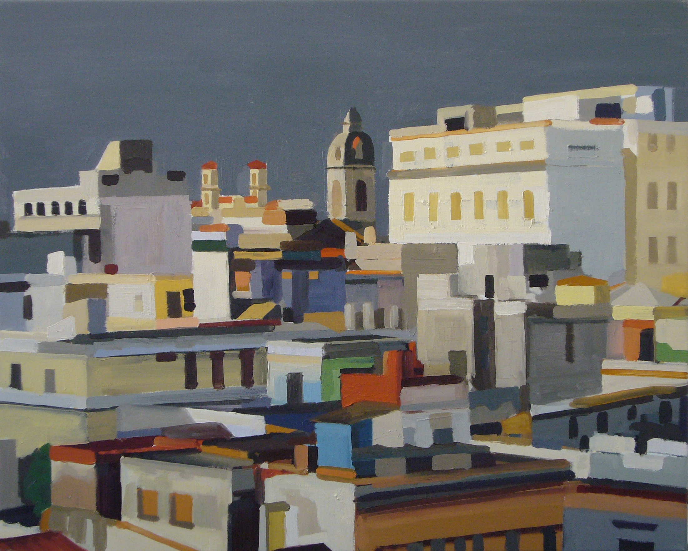 Havana rooftops, dark sky.JPG
