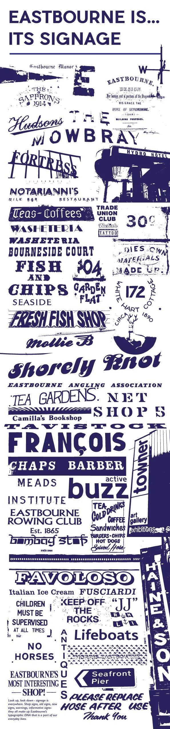 Type Safari Eastbourne: Various typographic signage found around Eastbourne