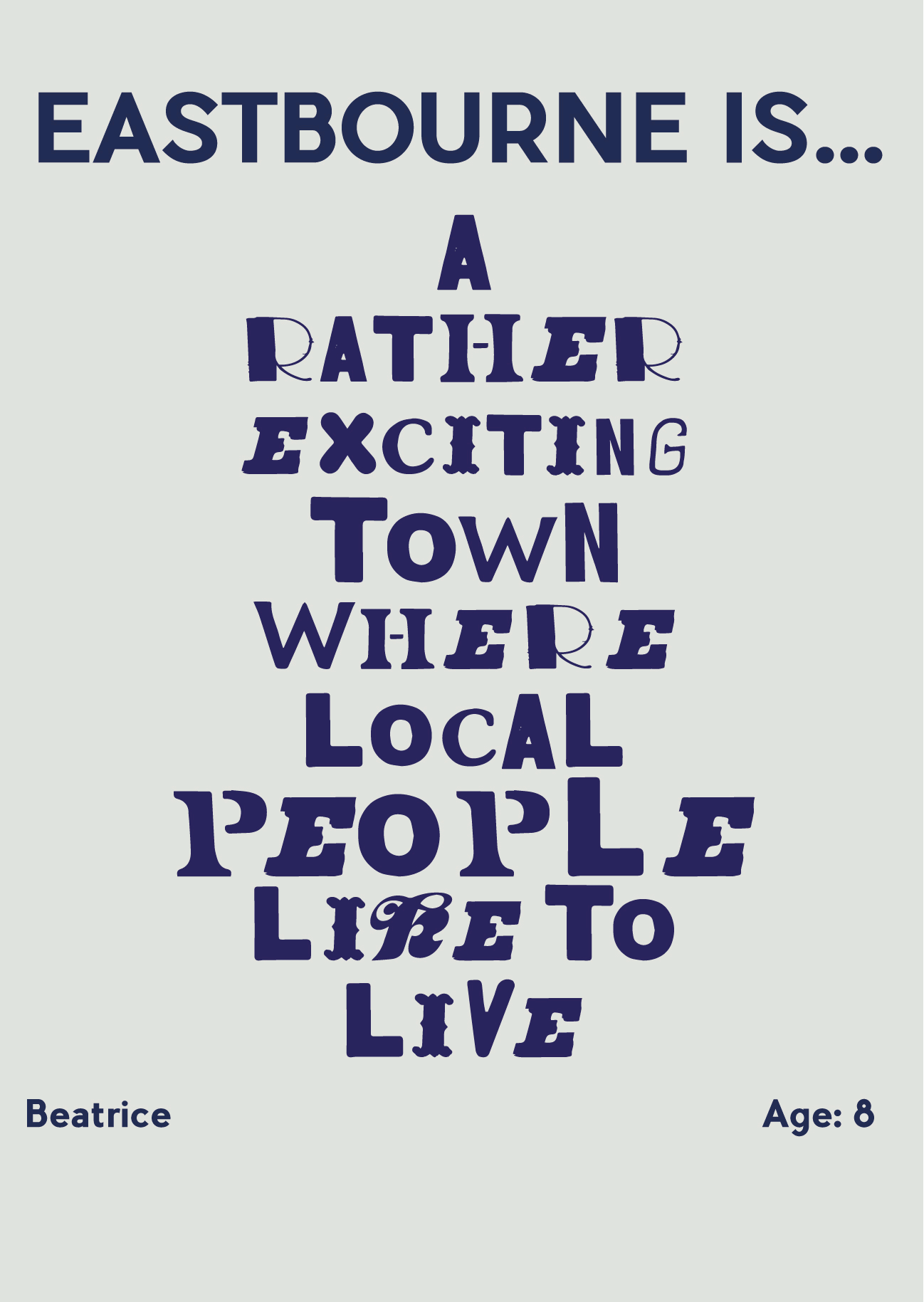 Postcards with quotes on Eastbourne