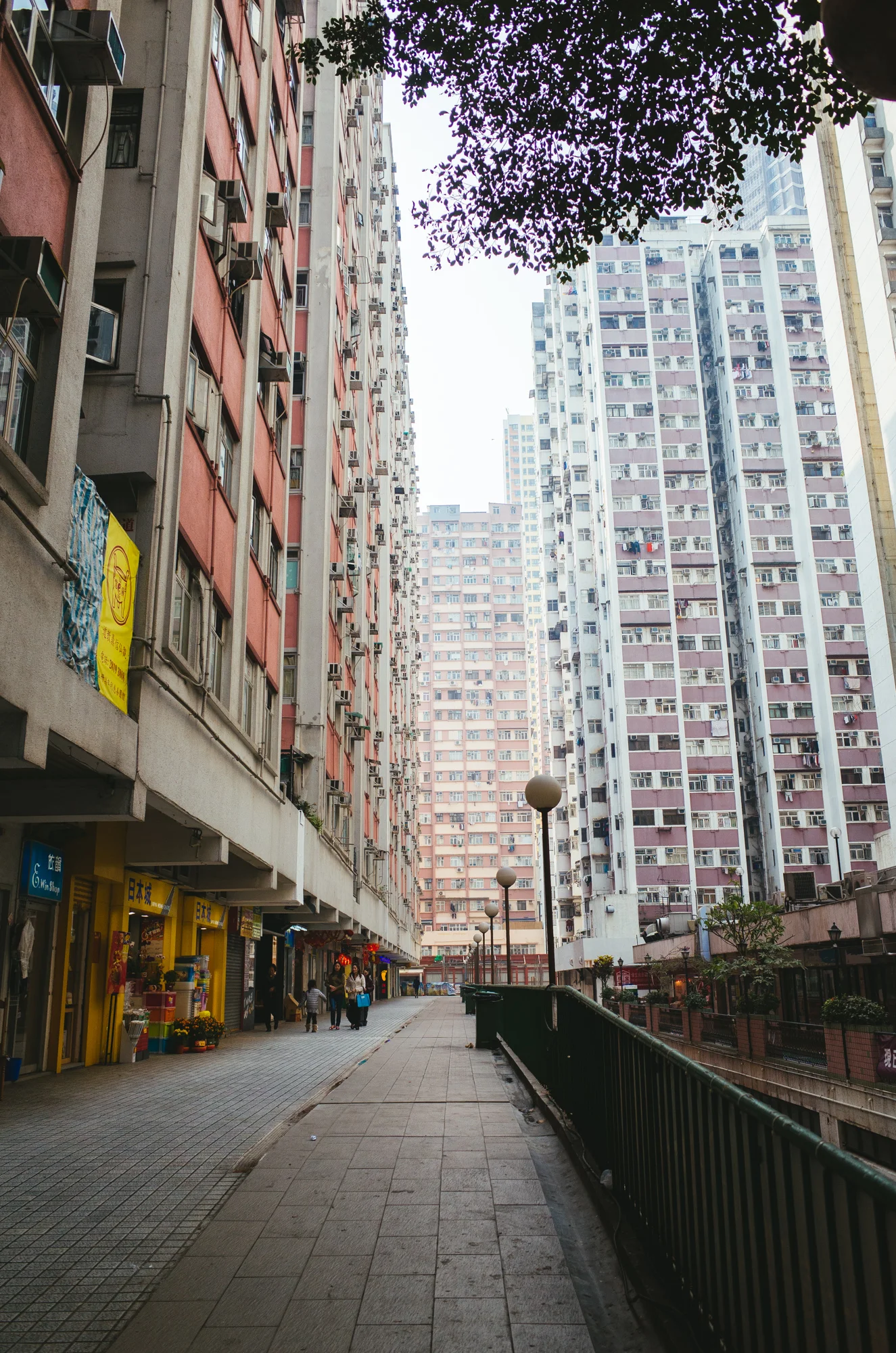 I'm currently residing in HKU's Residential Colleges in Sai Wan. Just down the steep decline is the humble Kennedy Town. Government housing, small restaurants and construction. I often traverse the same route down in order to travel to various locations in Hong Kong and Kowloon alike, and I can't help but admire the verticality and leading lines every corner I turn.