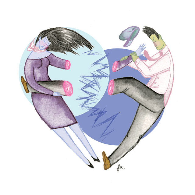 Common-Law Split. Ink, pencil, digital, 2013. editorial