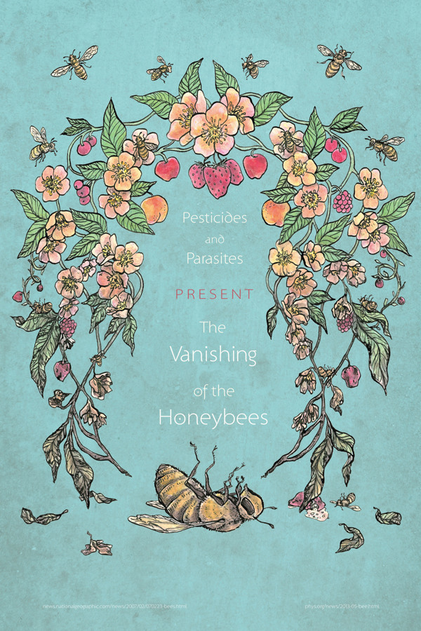  Poster made to bring awareness to the decline of the honeybee population, and the negative effect it has on all pollinated crops.  2013 
