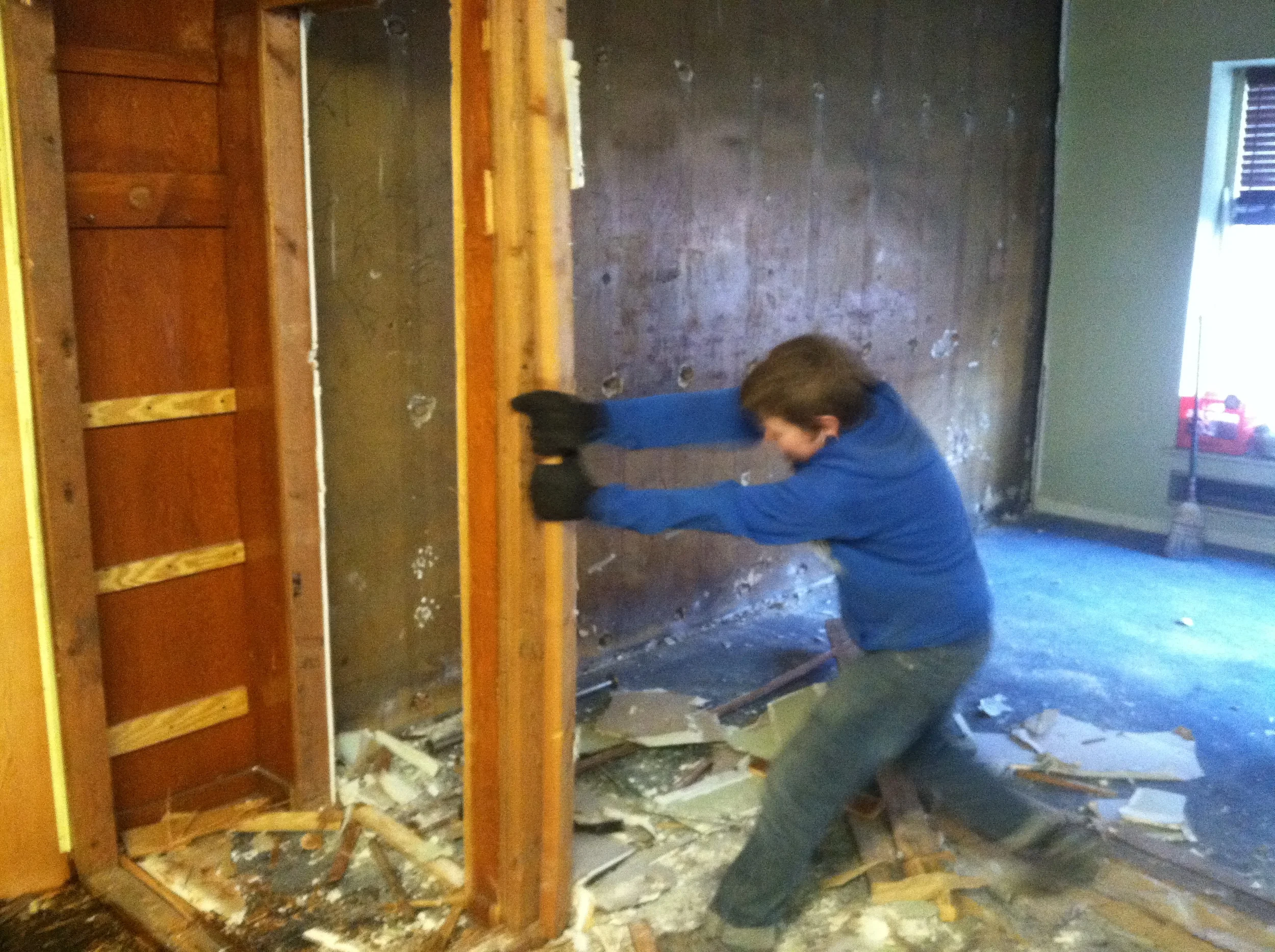 Here is Katharine taking out some aggression.