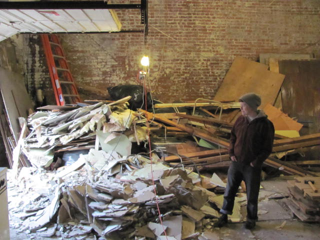 Some of the junk we ripped out of the space.