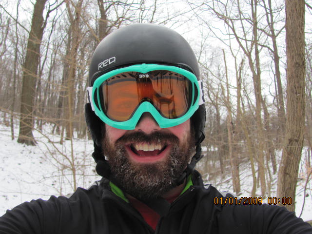 As you can see I am pretty happy to get out. If you can get past the initial shock of the cold you warm up pretty quickly. I know it looks dorky but I like to ride with ski goggles in conditions under 20 degrees fahrenheit as It keeps my eyes from watering and tear freezing to my face. Disregard the time stamp in the pic! 