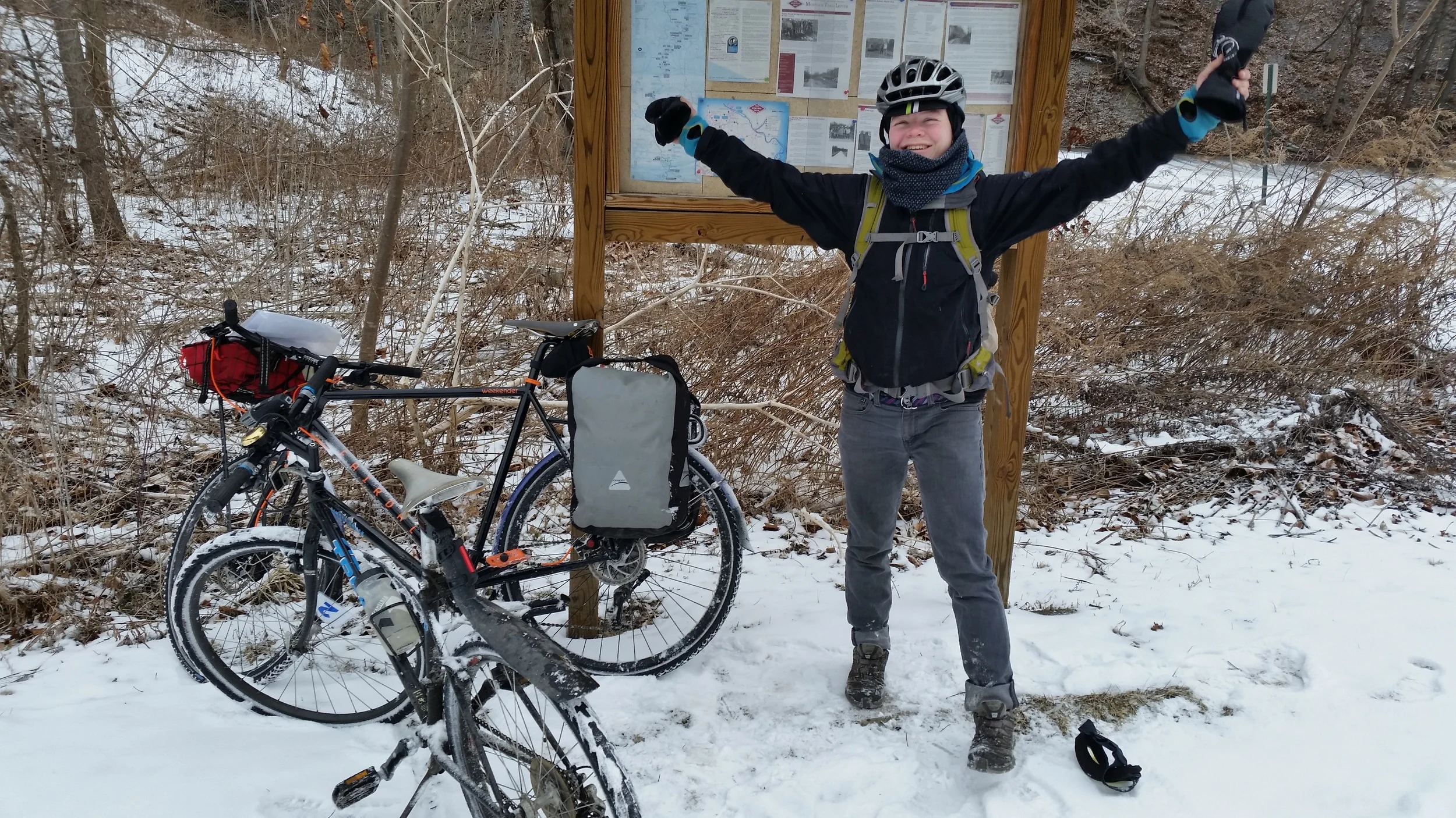 Here we were 75% of the way there inching our way on the Montour Trail to the Airport.