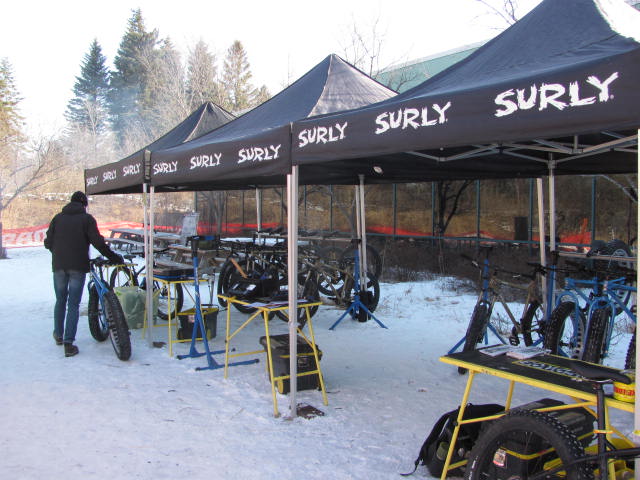 Surly had a bunch of demo bikes for use around QBP headquarters. Fat bikes Galore!