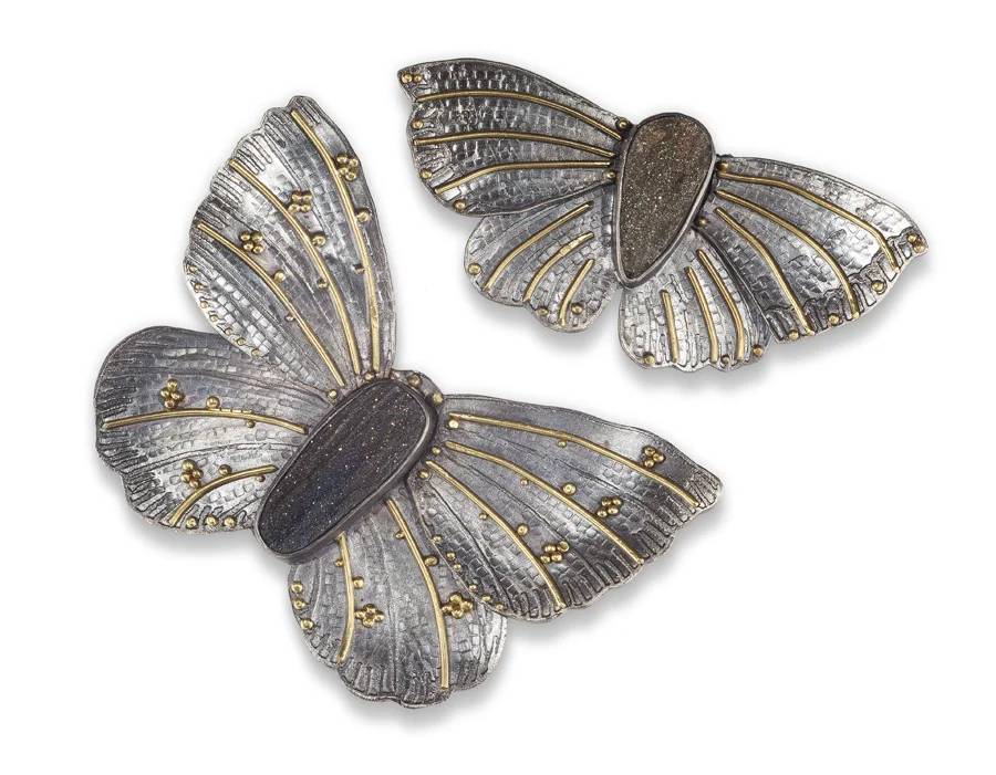 Two Butterfly pin/pendants