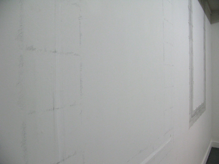 Take a Rubbing, Leave a Mark (Blue Oyster Iteration)
(Installation Drawing on Wall and Paper, 2010)