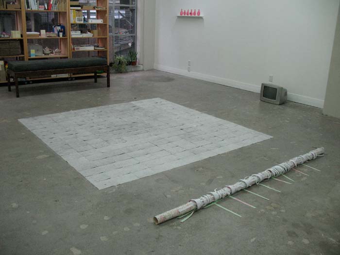 Drawer in A Chronological Manor
(Installation View | wall l-r NN, RS & MM; floor l-r GA, JS | 2010)