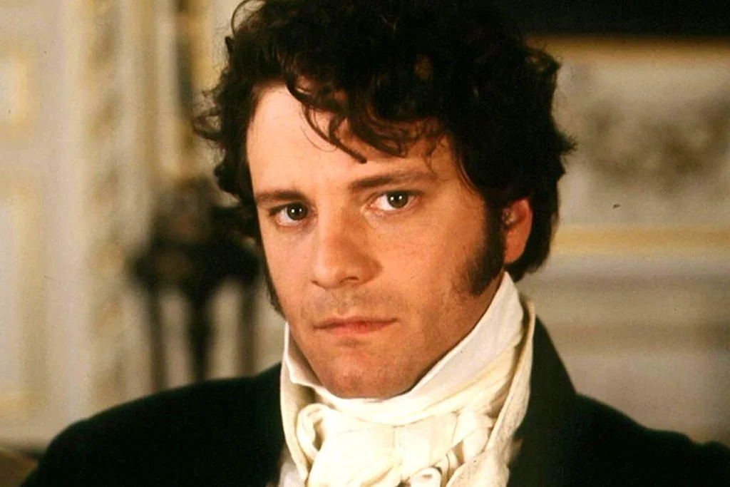 Regency man: longer hair & sideburns - Colin Firth as Mr Darcy (1995)