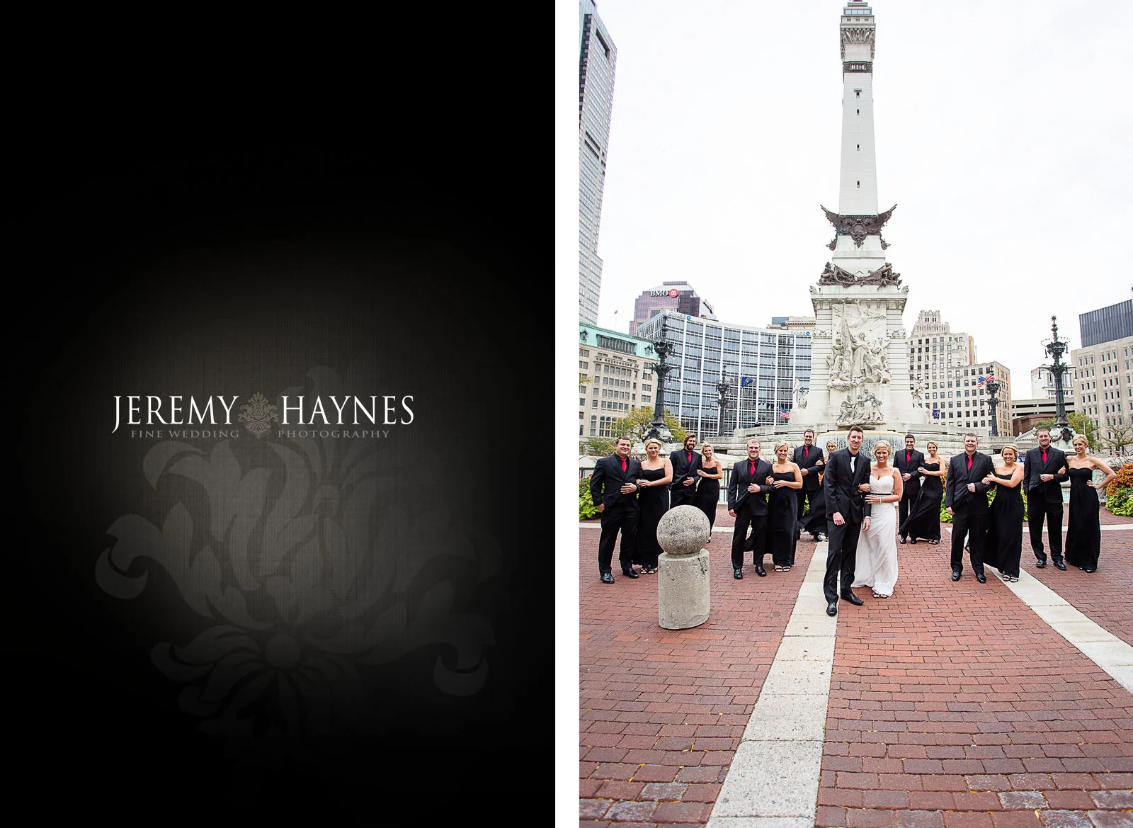 monument-circle-wedding-party