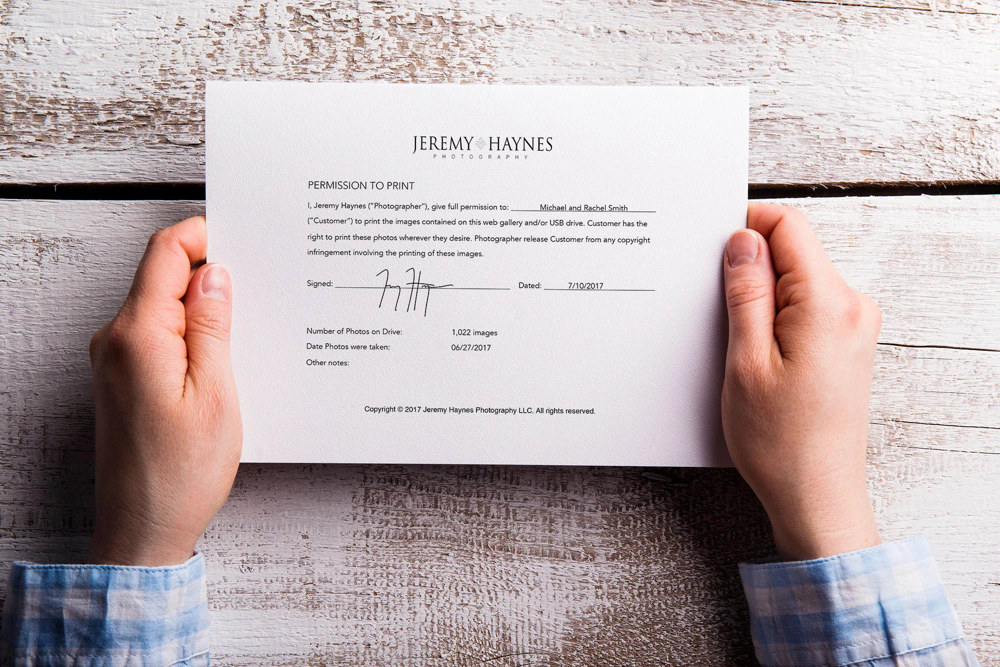 Print Release Form Print your photos whenever you wish
