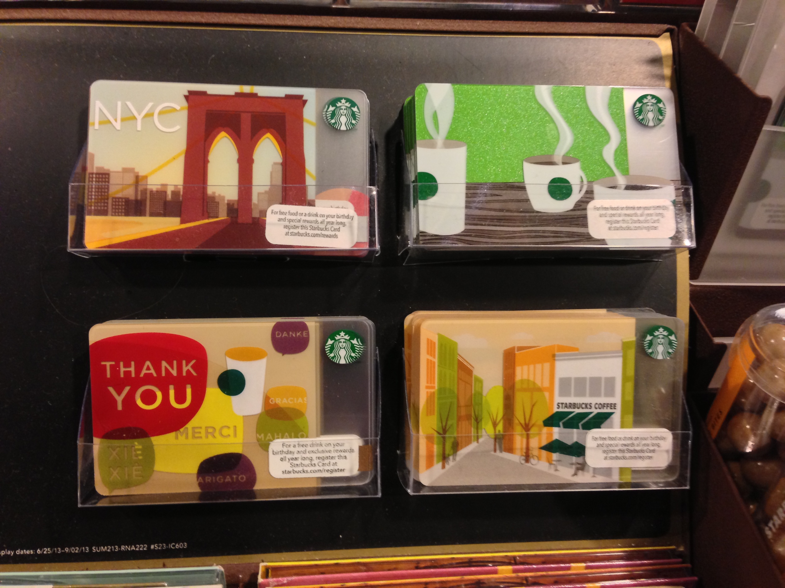 Art direction was based on Starbuck's physical gift cards.