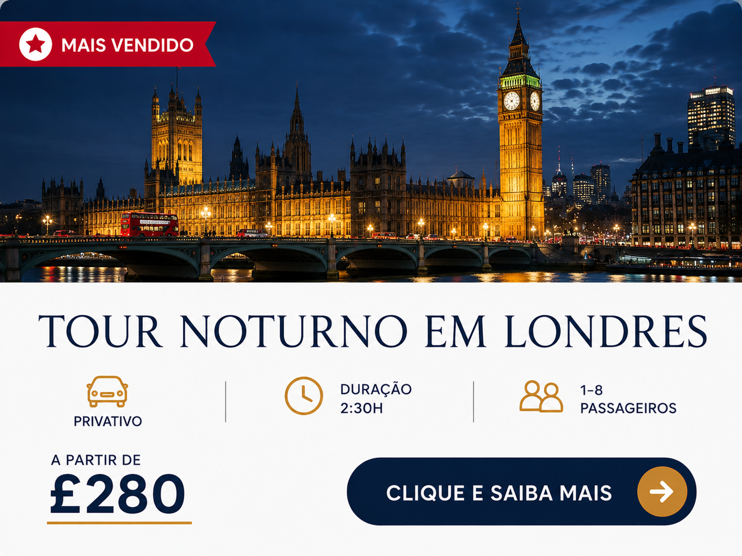 City tour noturno em Londres