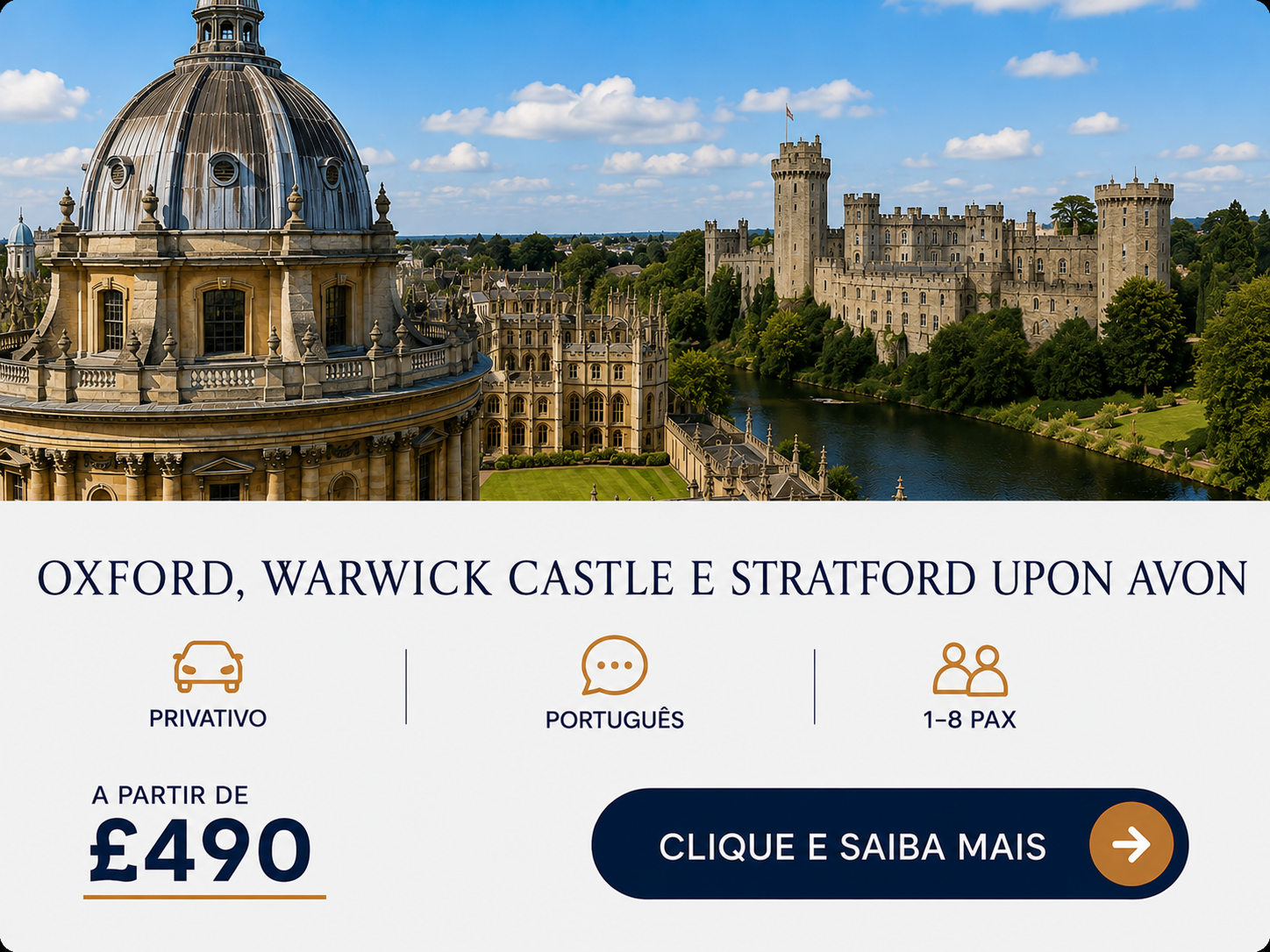 Oxford, Warwick Castle &amp; Stratford-upon-Avon 