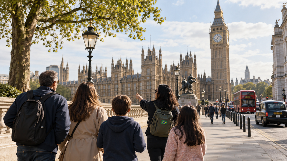 Guia da Londres Tour Turismo com família brasileira em Westminster