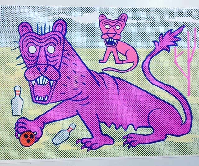 Let&rsquo;s go bowling #bowling #tiger #riso