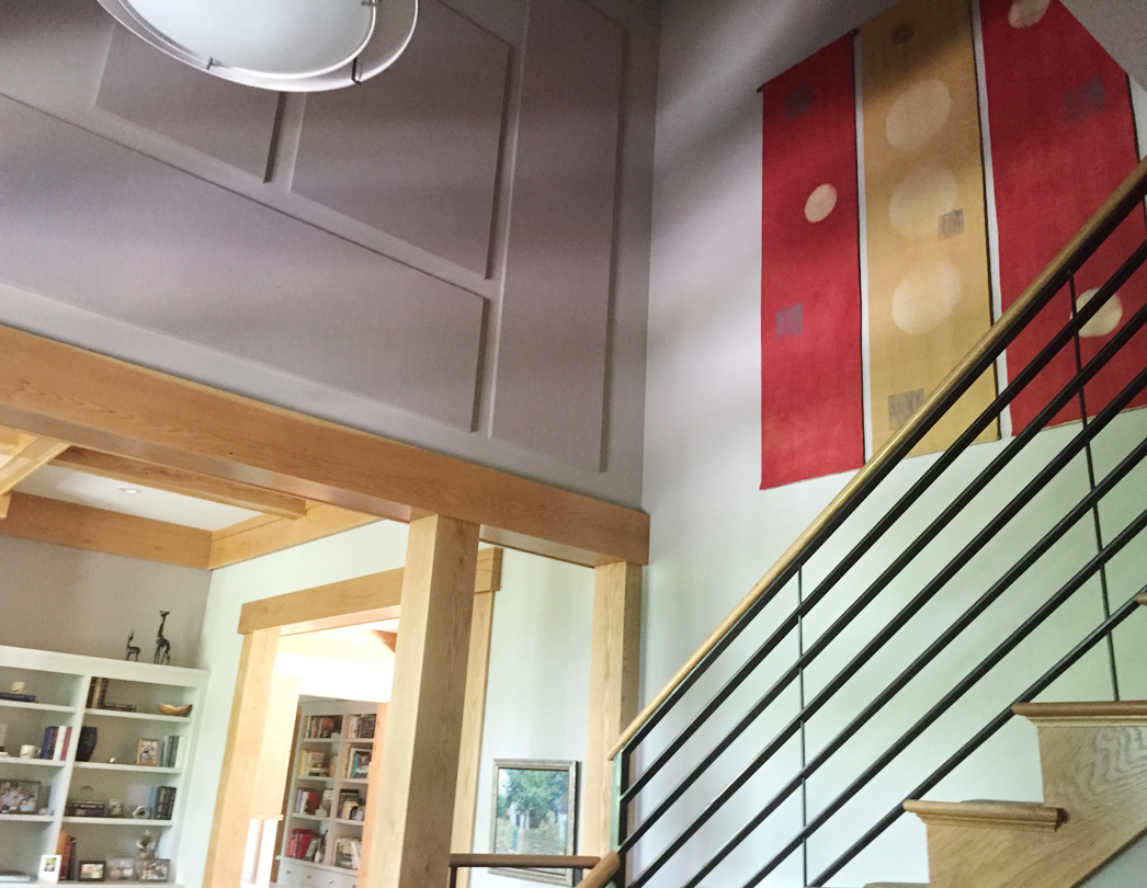 Johnson project, three panel wall textile, Asheville, NC 2015
