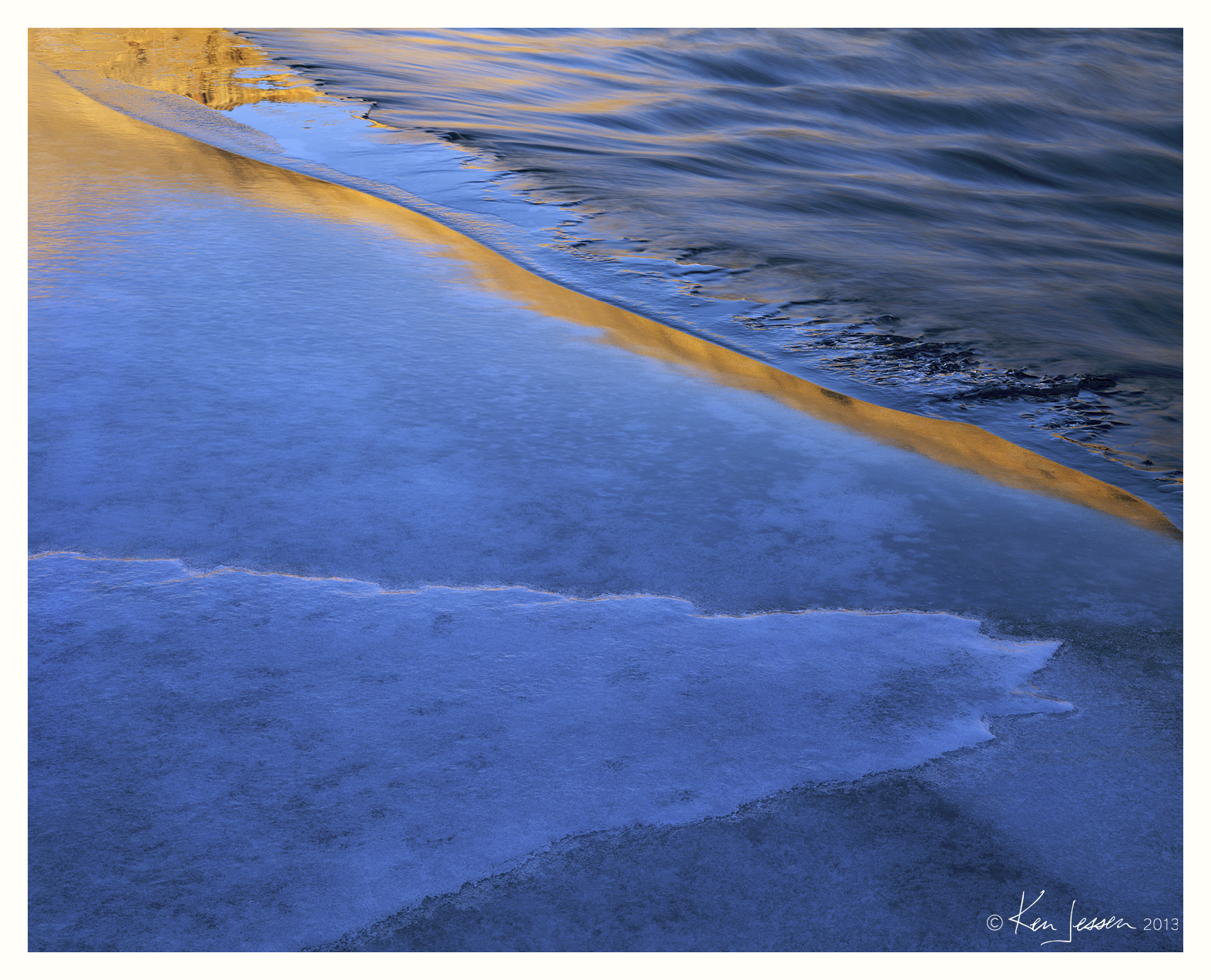 Gold Reflection on Ice