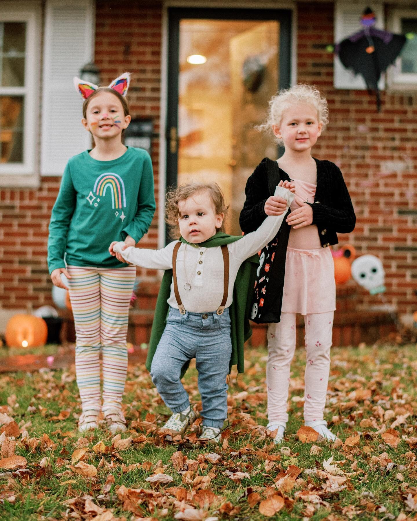 Best attempts at capturing our rainbow cat, ballerina, and hobbit. Happy Halloween🎃