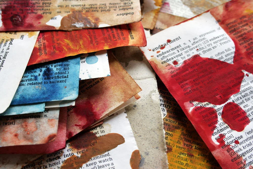 colored book pages