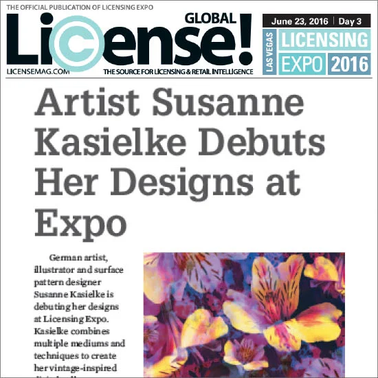 Half page feature in the official Licensing Expo trade show publication 2016 'Show Daily', day 3. Click here to read (page 40), 06/2016