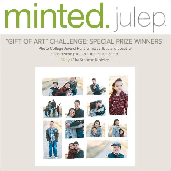 Feature on Minted blog 'julep': Special photo collage ward for customizable photo art “4 by 4”. Click here to read , 11/2015