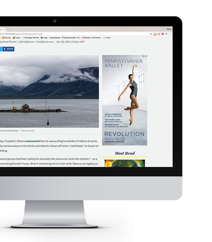 Pennsylvania Ballet digital display ad