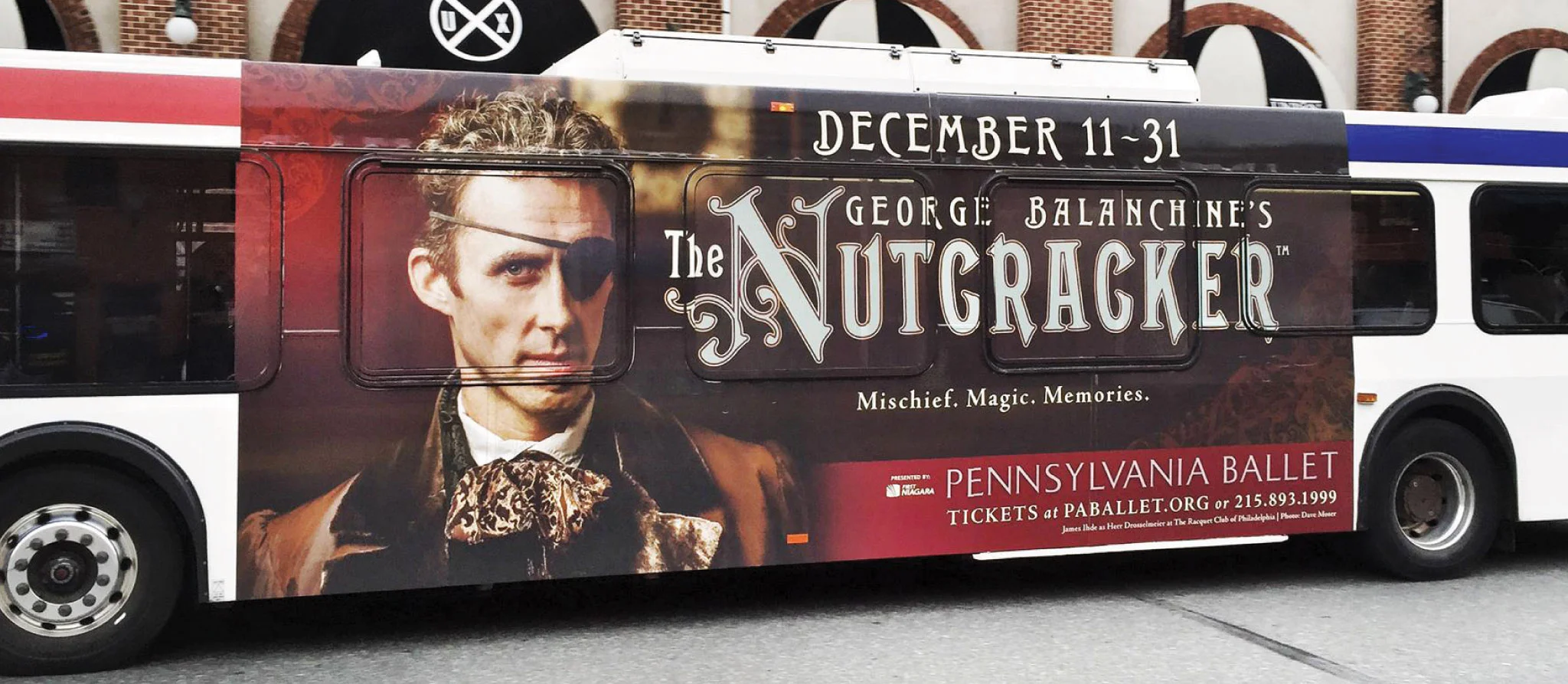 Pennsylvania Ballet The Nutcracker bus wrap advertisement