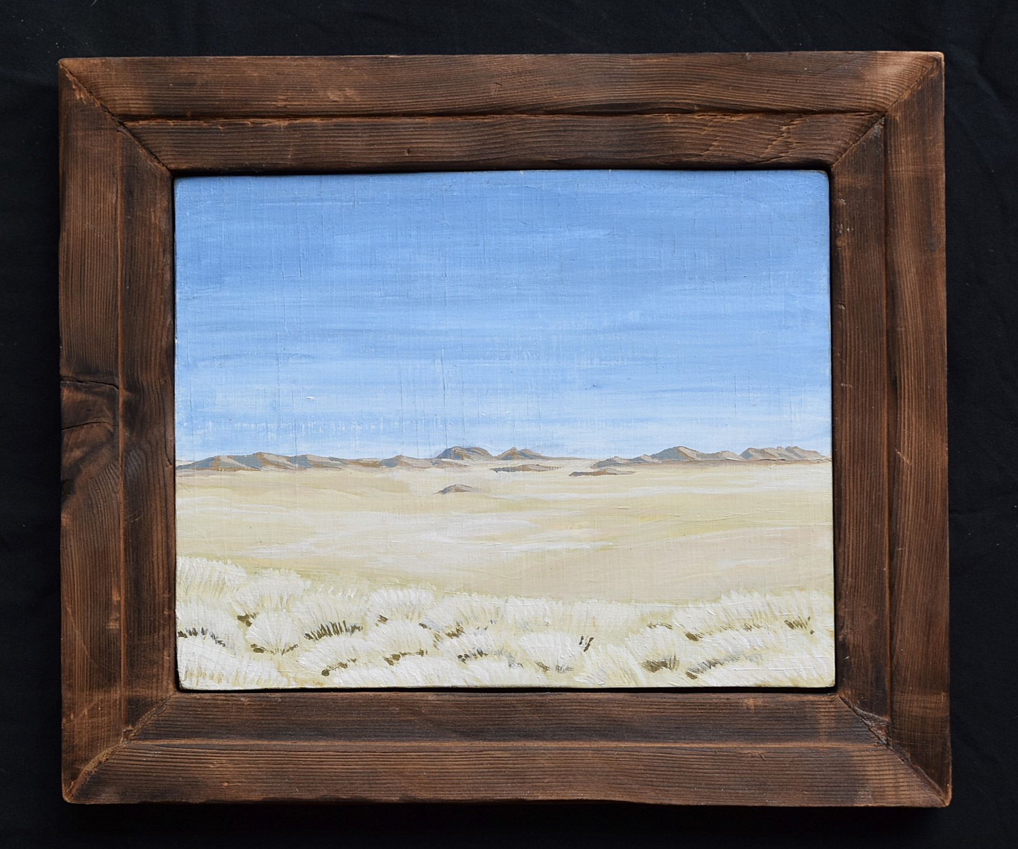 Empty Desert With Grasses. 2016. Acrylic on Plywood. Sold .