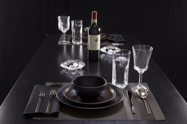 Weekly Table Setting: Glass on Black