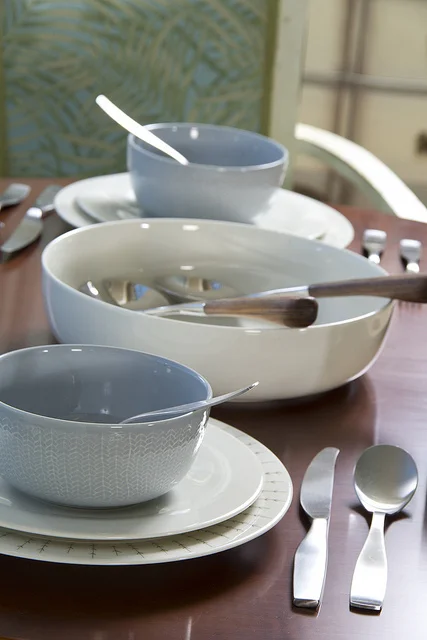 Dinnerware on the Living Room Table