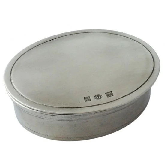 Match Pewter Oval Dresser Box, Small