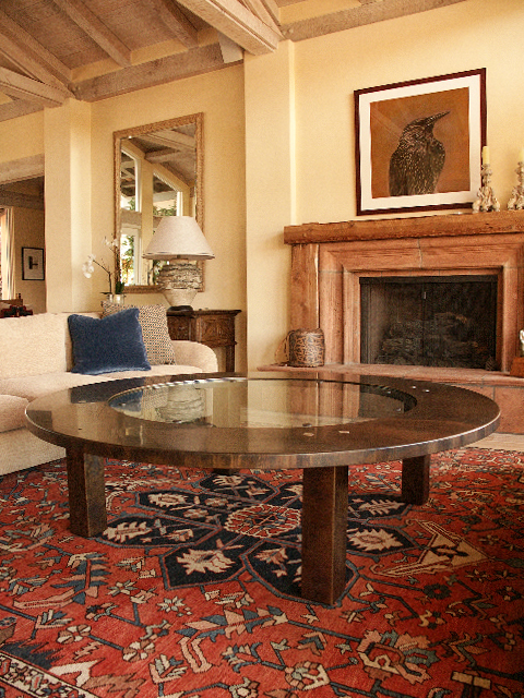 bronze and glass coffee table
