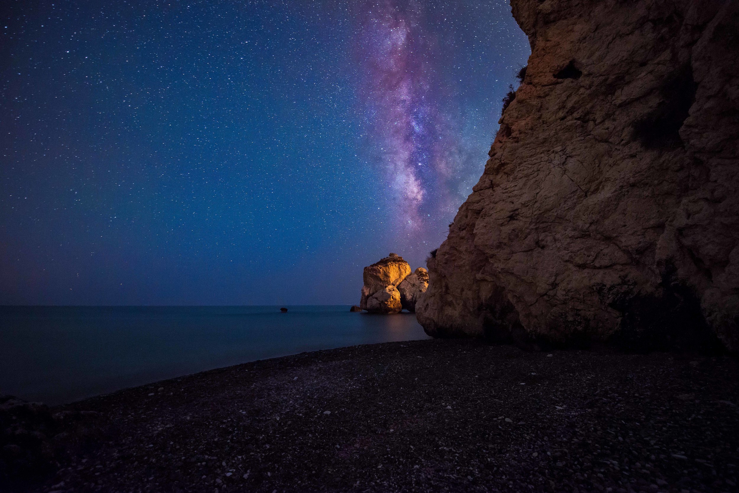 Stars Behind Rock...