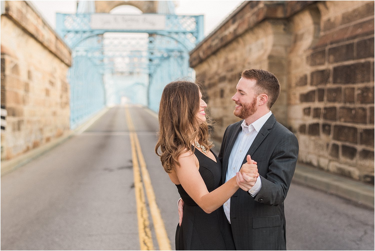 Cincinnati Roebling Bridge Engagement | Amber & Nathan | Wedding Photographer