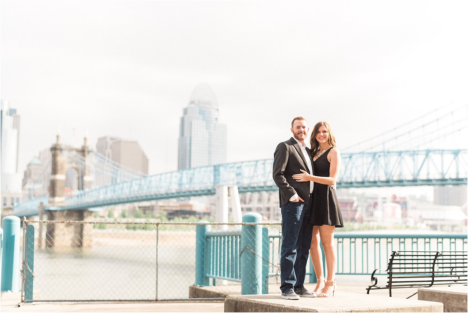 Cincinnati Roebling Bridge Engagement | Amber & Nathan | Wedding Photographer