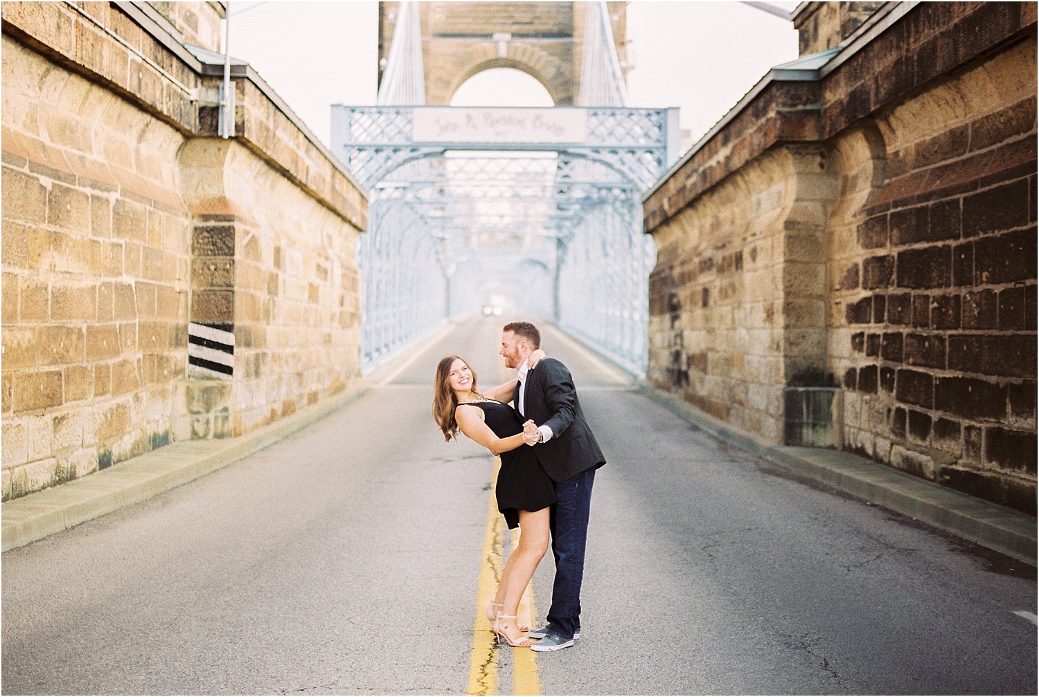 Cincinnati Roebling Bridge Engagement | Amber & Nathan | Wedding Photographer