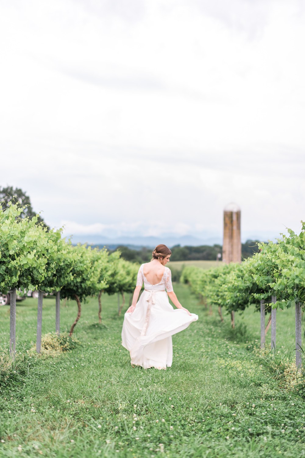 Tsali Notch Vineyard Wedding | Styled shoot | lace wedding dress | Flowy dress | portra 400 | film photography | Vineyard Wedding