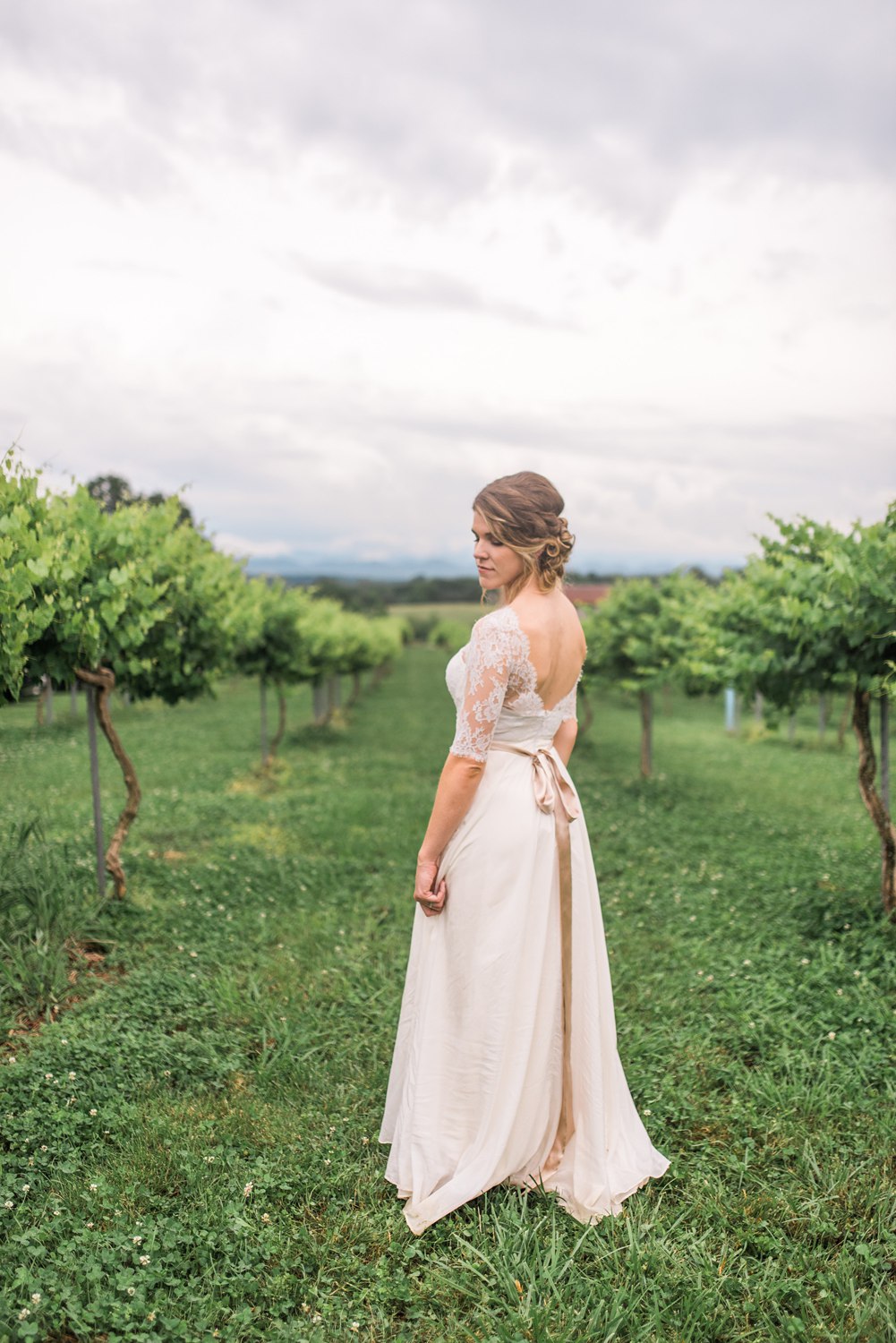 Tsali Notch Vineyard Wedding | Styled shoot | lace wedding dress | Flowy dress | portra 400 | film photography | Vineyard Wedding