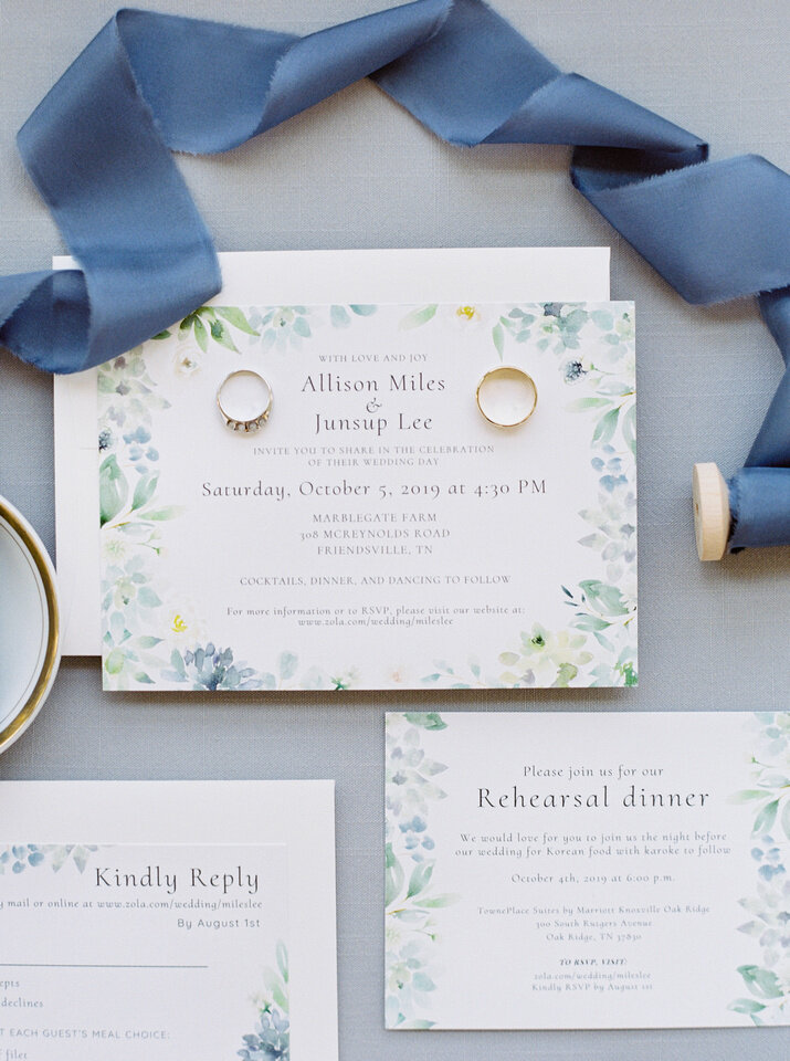 wedding flatlays invitations