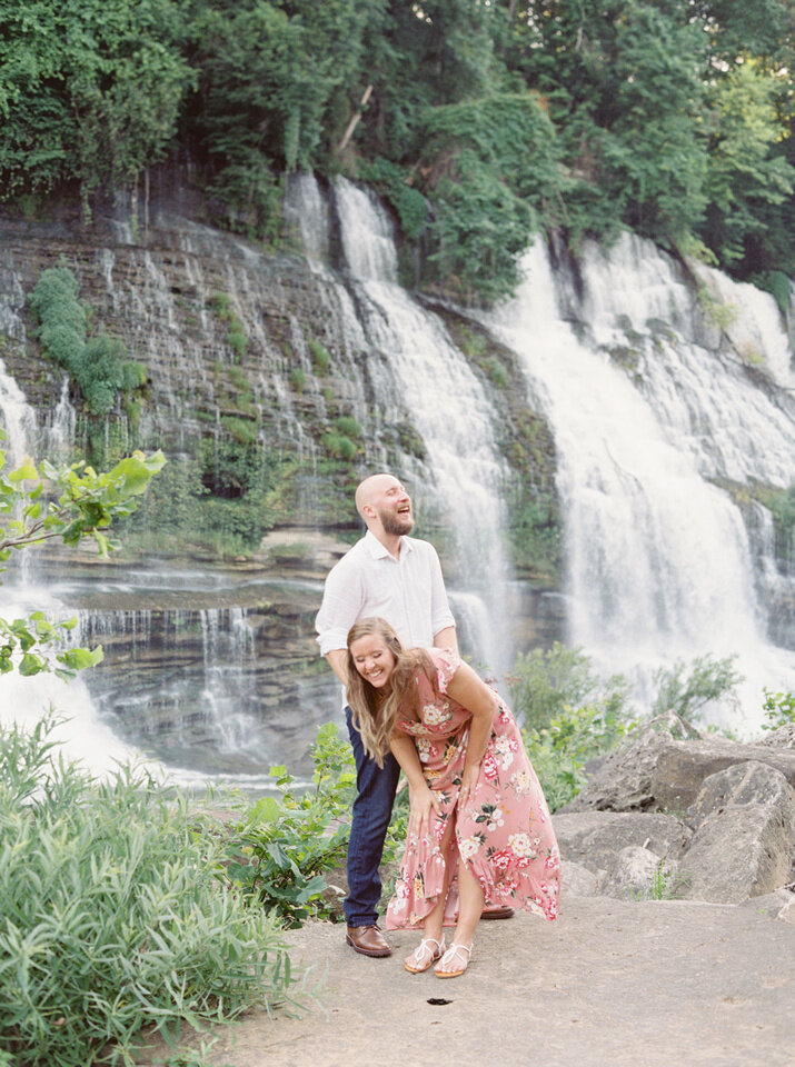 Rock Island State Park Waterfall Engagement