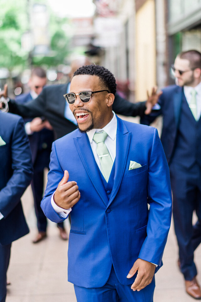 cobalt blue suit - groom