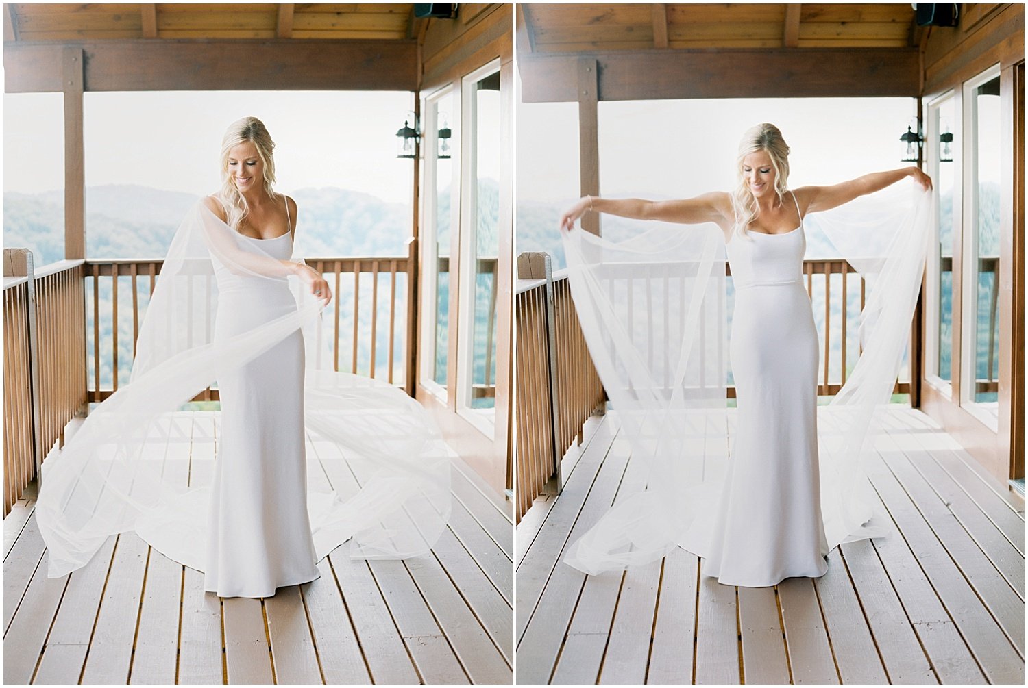 Bride with veil wings